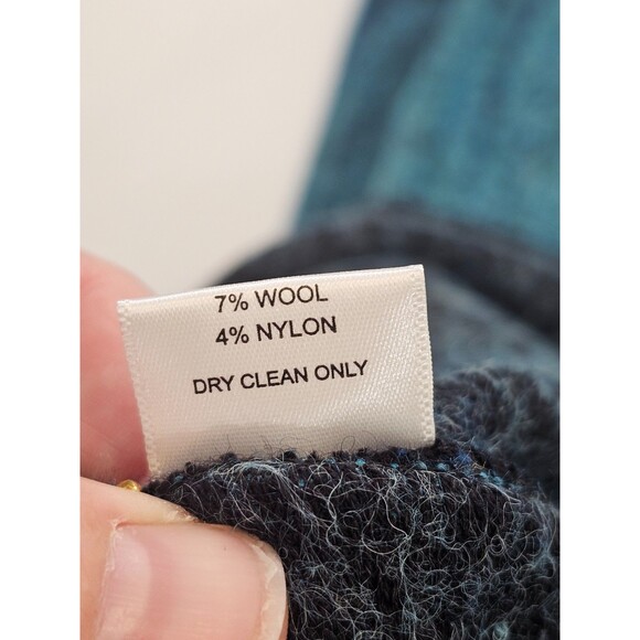 ALK Women's XL NorthStyle Teal Floral Embroidered Tunic Alpaca Blnd Cardigan EUC - Picture 9 of 9